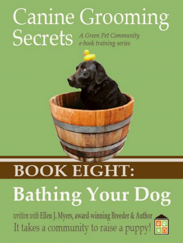Washing your Dog ebook, Tools, training him to get into the bath.